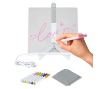 Pizarra de planificación acrílica, tablero de pintura de dibujo LED con soporte iluminado, tableros de programación diaria, tableros de mensajes acrílicos iluminados, tablero luminoso borrable en