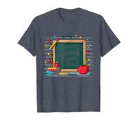 Pizarra de Suministros Escolares This is My Second Grade Era Camiseta, Hombre, Azul Jaspeado, 6XL
