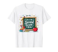 Pizarra de Suministros Escolares This is My Second Grade Era Camiseta, Hombre, Blanco, XXL