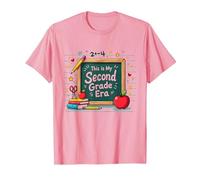 Pizarra de Suministros Escolares This is My Second Grade Era Camiseta, Hombre, Rosado, 3XL