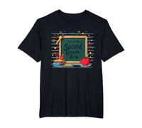 Pizarra de Suministros Escolares This is My Second Grade Era Camiseta, Hombre Tallas Grandes, Negro, 5X Alto