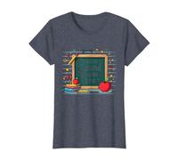 Pizarra de Suministros Escolares This is My Second Grade Era Camiseta, Mujer, Azul Jaspeado, S