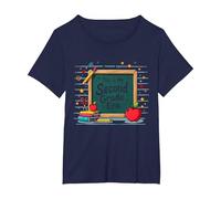 Pizarra de Suministros Escolares This is My Second Grade Era Camiseta, Mujer Tallas Grandes, Azul Marino, 3XL Grande