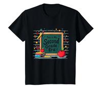 Pizarra de Suministros Escolares This is My Second Grade Era Camiseta, Niños, Negro, 6 años