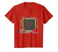 Pizarra de Suministros Escolares This is My Second Grade Era Camiseta, Niños, Rojo, 12 años