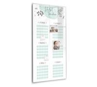 Pizarra de vidrio templado magnética vertical con kit completo: 5 imanes neodimio, rotulador y borrador | Whiteboard elegante para oficina y casa - 60x120 - Rastreador de hábitos