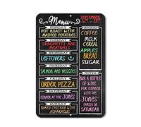 Pizarra estilo pizarra semanal para menús de cocina, letrero de lata de 12 x 18 pulgadas, duradero, fácil de colgar en la pared, tabla de menú de tiza diaria para cocina, HDG-1018