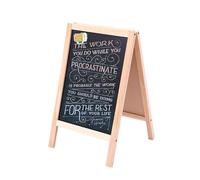 Pizarra expositora: pizarra para escribir, pizarra con marco de madera, 25 x 40 cm, se puede limpiar con un paño negro, etiquetas de precios, soporte para buffet, boda, panadería, planificador