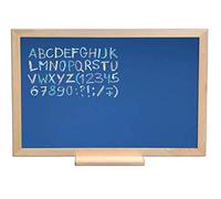 Pizarra infantil marco madera natural de pino con amplia bandeja. Azul para tizas y rotuladores efecto tiza. Ideal para la decoración en habitación de niños, hogar, casa, cocinas (100 x 70 Cm)