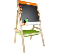 Pizarra infantil tiza & Magnético "compacto de madera, magnética de tiza y stiftet afel, incluye tiza y rotulador y esponja, con espaciador de las patas para un agarre Estable