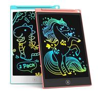 Pizarra LCD de escritura (2 unidades, 8,5 pulgadas, tableta para niños y adultos, borrable, reutilizable, con botón de borrado con cerradura), color azul y rosa