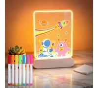 Pizarra LED luminosa para niños recargable, pizarra LED con 7 lápices de colores y soporte ajustable, pizarra acrílica fácil de limpiar, pizarra mágica, regalo para niños y niñas a partir de 3 años