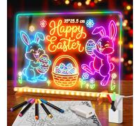 Pizarra LED Niños, Pizarra Luminosa Niños, Tablero de Dibujo LED 35x25 cm, 13 Efectos de Luz, Incluye Adaptador, Soporte, Cadena de Suspensión, Regalo para Cumpleaños Navidad