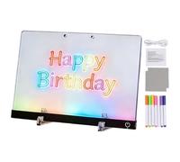 Pizarra LED para notas a color, cuaderno para bocetos con luz de 7 colores | Tableta Glow Doodle para niños para fiestas, reuniones, escuela, casa, guardería, guardería y aula