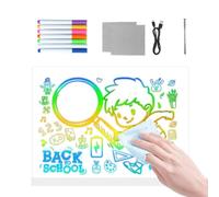 Pizarra LED para notas - Suministros de escritura de colores borrables en seco, cara pintada de acrílico, estuche de accesorios de ABS sólido, hardware técnico | para niños, luz nocturna, hogar