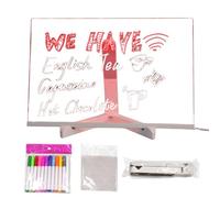 Pizarra LED para Notas | Tablero Acrílico Luminoso para Mensajes | Superficie Borrable para Dibujar y Escribir | Para Tienda Escuela Oficina Casa Café Bar Infantiles Cumpleaños