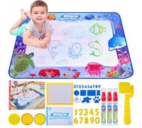 Pizarra Mágica Infantil - Alfombra Pintar Agua Niños, Juguetes Niños 1 2 3 Años, Regalo Niña 1 2 3 Años, Tapete de Dibujo con Agua y Rotulador Mágico para Crear y Divertirse Sin Manchas.