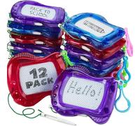 Pizarra magnética Bedwina Mini - Paquete de 12 pizarras borrables con clip para llavero o mochila, para dibujar, garabatear y regalar en fiestas infantiles