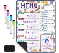 Pizarra magnética de borrado en seco A3 para nevera - 40 x 30 cm - Pizarra magnética para tareas y planificador de comidas semanal con 4 marcadores y 1 paño de limpieza - por Yes4Quality