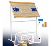 Pizarra magnética de borrado en seco con mesa de trabajo giratoria y altura ajustable para planificación de estrategias de baloncesto y entrenamiento