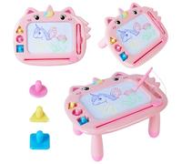 Pizarra Magnética de Dibujo Infantil, Pizarra Magica de Colores con 3 sellos Magnético Pintura de la Escritura Doodle Sketch Pad Almohadilla Borrable de Escritura para niños de 1 a 5 años