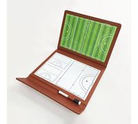Pizarra Magnética de Entrenamiento de Hockey, Carpeta Táctica para Entrenar, con 2 Bolígrafos Borrables, Diseño Reversible, Plegable, Ligera y Portátil, para la Enseñanza(Brown)