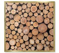 Pizarra Magnética de Metal 50x50 cerchi di legno Marco Dorado