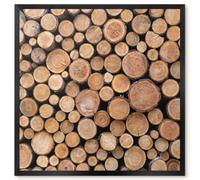 Pizarra Magnética de Metal 50x50 cerchi di legno Marco Negro