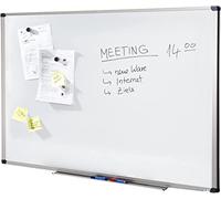 Pizarra magnética de MOB estable en marco de aluminio, también como pizarra magnética y panel de anuncios, blanco, con marco de aluminio, 60 cm x 90 cm