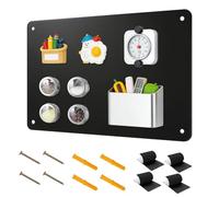 Pizarra Magnética de Pared, 43x30cm Panel Magnético para Imanes, Soporte de Pizarra de Metal para Pared, Acero Inoxidable, Adecuado Para Cocina, Pared, Nevera, Armario (Negro)