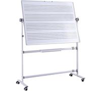 Pizarra Magnética De Pentagramas De Doble Cara, Pizarra Musical Móvil Con Ruedas, Pizarra Portátil Con Ruedas Para Clases De Música, Escuela, Práctica En Casa Y Lecciones De Teoría Musical.