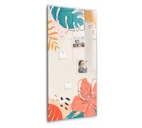 Pizarra magnética de vidrio templado XL | Imanes neodimio ultra fuertes + rotulador + borrador | Ideal para habitaciones grandes y oficinas - 60x120 - Flor de verano