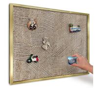 Pizarra Magnética Decorativa 70x50 cm | Marco Dorado | Patrón geométrico