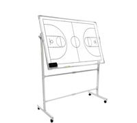 Pizarra magnética estratégica baloncesto, Tablero De Baloncesto 120x90cm Magnético Doble Cara Con Soporte Regulable Y Ruedas