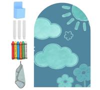 Pizarra Magnética Infantil, 100×80cm Pizarra Niños Adhesiva Pizarra Magnetica Adhesiva con Tizas, Cuadro Magnético Reutilizable Regalos para Niñas y Niños, Magnetica Infantil Pared (Turquesa)