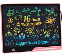 Pizarra Magnetica Infantil 16 Pulgadas Recargable,Tableta Escritura LCD Pantalla Grande para Escribir, Dibujar y Hacer Listas de Memoria Colores Tableta Dibujo Niños Educativo Juguetes Regalos Rosa
