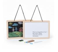 Pizarra Magnética Infantil 2 en 1 de Pared con Tiza y Rotulador - Pizarra Blanca Magnética para Niños | Incluye Tizas, Rotulador y Borrador | Pizarra Infantil para Colgar