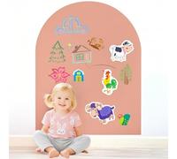 Pizarra Magnética Infantil Pared 100×80 cm, Adhesiva Lamina Imantada Arco, 3 Tizas sin Polvo, 1 Toallita, Ideal para Niños, Escuelas y Oficinas (Leche con Té)