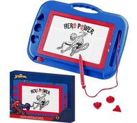Pizarra Magnética Infantil Spider-Man con Sellos y Lápiz Magnético - Pizzara Spiderman Tablero de Dibujo Borrable con Diseño de Superhéroe Marvel para Niños