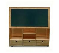 Pizarra Magnética Móvil De Madera Maciza, Gabinete Almacenamiento Blanca, Caballete Arte For Niños Doble Cara, Organizador For Sala Juegos(C)