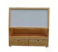 Pizarra Magnética Móvil De Madera Maciza, Gabinete Almacenamiento Blanca, Caballete Arte For Niños Doble Cara, Organizador For Sala Juegos(B)