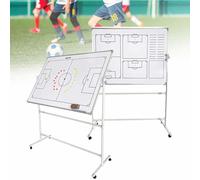 Pizarra magnética para entrenamiento, extragrande, con ruedas de freno, borrado en seco de doble cara, giro de 360 grados y elevación libre para un diseño completo del campo de fútbol.