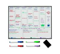 Pizarra magnética para nevera - Planificador semanal de comidas - Planificador familiar - Pizarra blanca borrable - Organízate para reducir