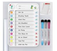 Pizarra magnética para niños, lista de tareas para ADHD Planificador diario de fácil comprobación, lista de tareas con soporte para nevera/escritorio/casa/escuela, borrable