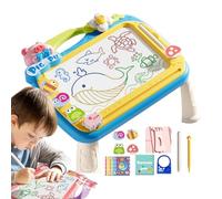 Pizarra magnética para niños, mesa de dibujo magnético,Pizarra magnética para doodle de dibujos animados con 2 bolígrafos - Juguetes de aprendizaje temprano de viaje con 4 sellos, pizarra de dise o