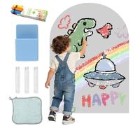 Pizarra magnética para niños, pared magnética para niños, autoadhesiva, 100 x 80 cm, forma de arco Montessori, lámina magnética autoadhesiva, fuerte, gris claro