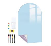 Pizarra magnética para pared, color rosa, 15,7 x 39,4 pulgadas, lavable, lámina de PVC para habitación infantil, sala de juegos, escuela con tiza y paño (C)