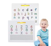 Pizarra magnética para trazar el alfabeto - Tablero de juego para aprender a escribir 2 en 1 | Tableta con cuentas magnéticas, pizarra para rastrear imanes de doble cara, juguete educativo