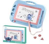 Pizarra magnética Stitch Tablero de dibujo azul con lápiz magnético, borrador deslizante y sellos - Juguete Stitch educativo ideal para escribir, pintar y fomentar la creatividad infantil