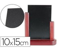 Pizarra negra liderpapel doble cara de madera con superficie para rotuladores tipo tiza 10x15cm
